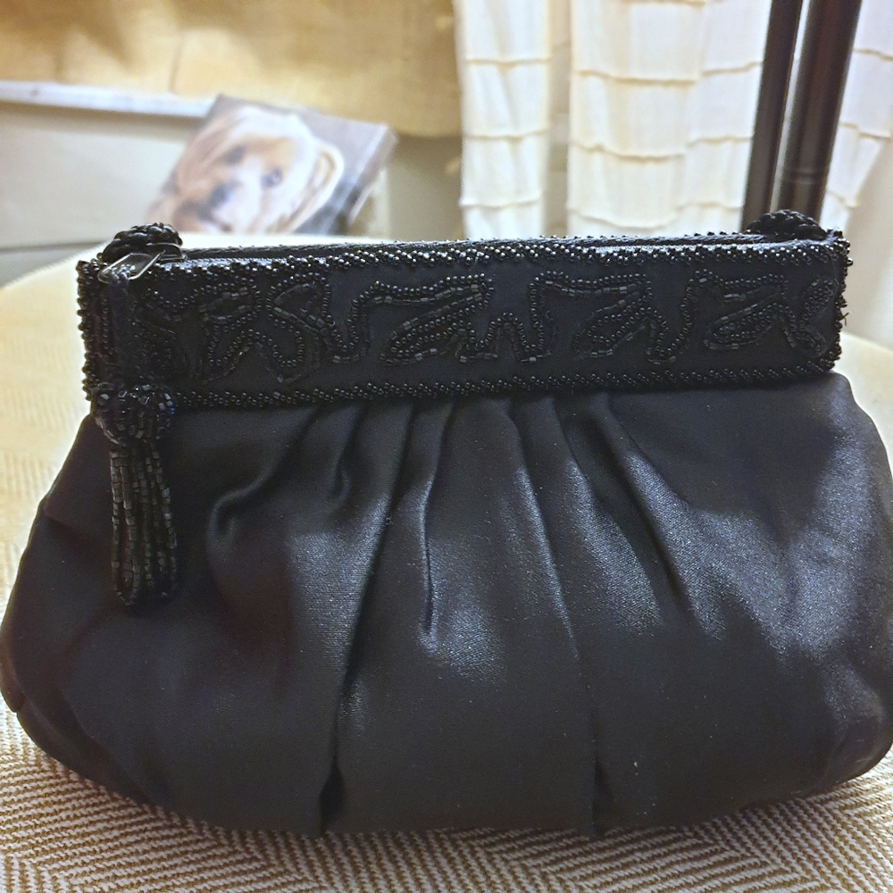 Carla Marchi Black Evening Bag w/Beads - Picture 5 of 16